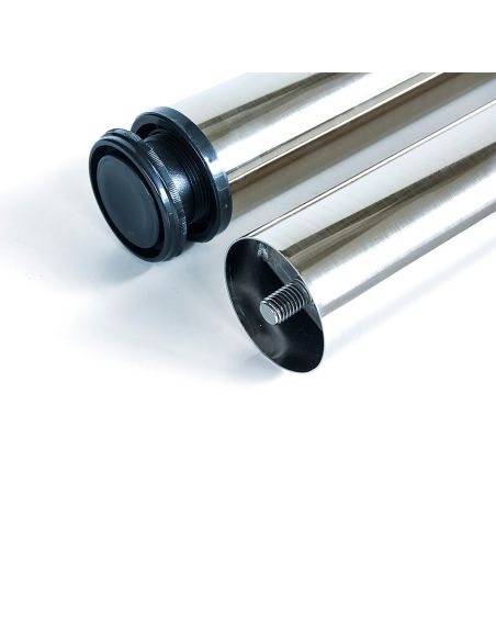 Emuca Lotto di 4 gambe per tavolo, diametro 60mm, H 830mm, Acciaio, Nichel satinado