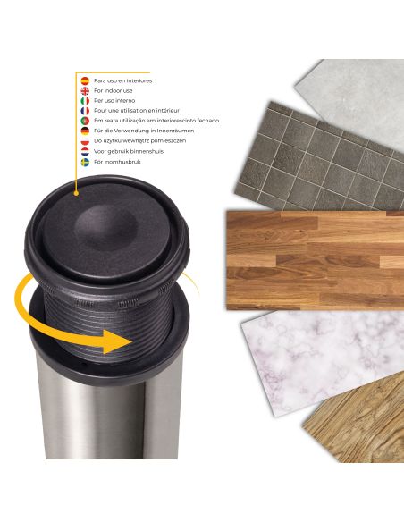 Emuca Lotto di 4 gambe per tavolo, diametro 60mm, H 830mm, Acciaio, Nichel satinado