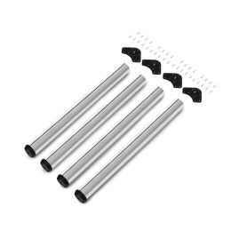 Emuca Lotto di 4 gambe per tavolo, diametro 60mm, H 710mm, Acciaio, Cromato lucido