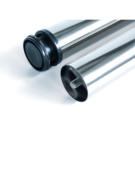 Emuca Lotto di 4 gambe per tavolo, diametro 60mm, H 710mm, Acciaio, Cromato lucido