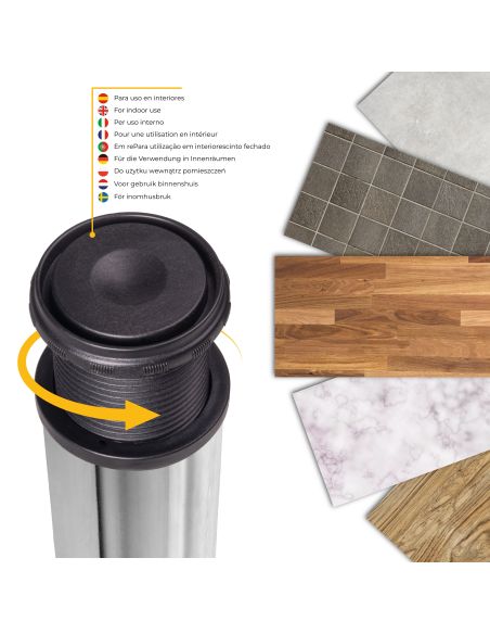 Emuca Lotto di 4 gambe per tavolo, diametro 60mm, H 710mm, Acciaio, Cromato lucido