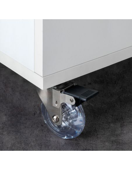 Emuca Lotto di 4 ruote Slip trasparenti con piastra di montaggio, diametro 75 mm, Acciaio e Tecnoplastica