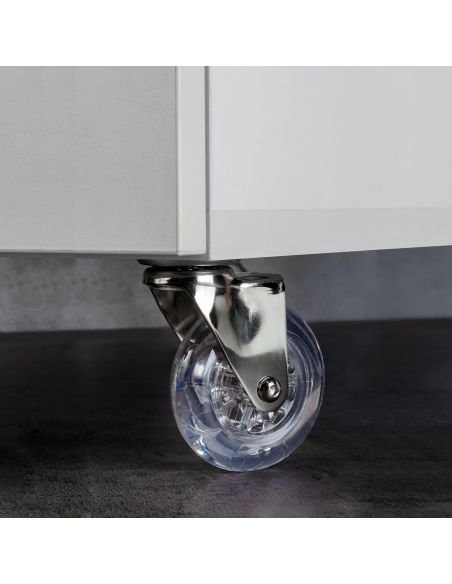 Emuca Lotto di 4 ruote Slip trasparenti con piastra di montaggio, diametro 75 mm, Acciaio e Tecnoplastica