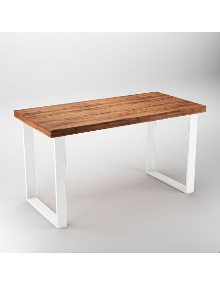 Emuca Set gambe da tavolo Square rettangolari, 720, Verniciato bianco, Acciaio