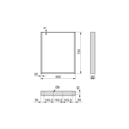 Emuca Set gambe da tavolo Square rettangolari, 720, Verniciato bianco, Acciaio