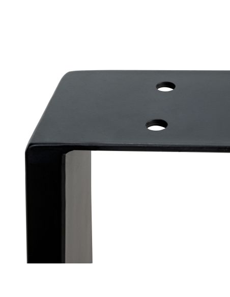 Emuca Set gambe da tavolo Square rettangolari, 720, Verniciato nero, Acciaio