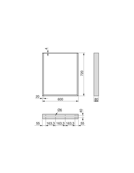 Emuca Set gambe da tavolo Square rettangolari, 720, Verniciato nero, Acciaio