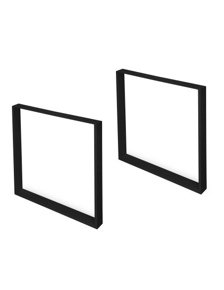 Emuca Set gambe da tavolo Square rettangolari, 720, Verniciato nero, Acciaio