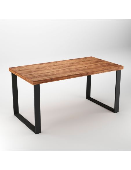 Emuca Set gambe da tavolo Square rettangolari, 720, Verniciato nero, Acciaio