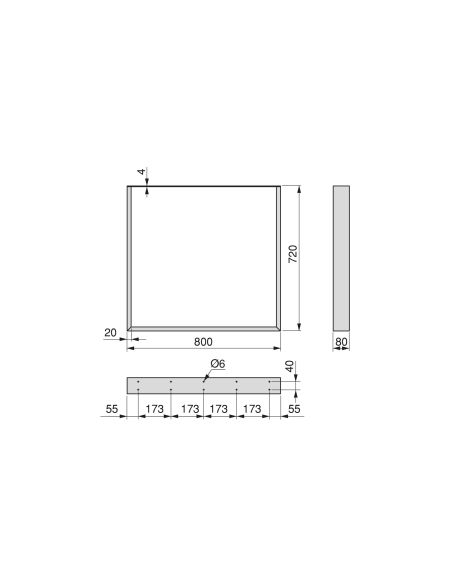 Emuca Set gambe da tavolo Square rettangolari, 720, Verniciato nero, Acciaio