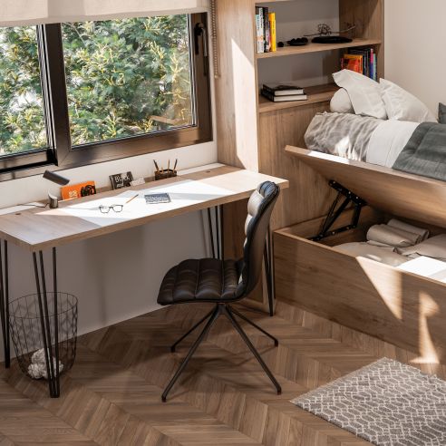 Emuca Lotto di 4 gambe Hairpin a 3 aste per tavolo, altezza 710mm, Acciaio, Verniciato nero