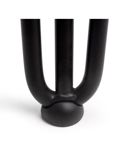 Emuca Lotto di 4 gambe Hairpin a 3 aste per tavolo, altezza 710mm, Acciaio, Verniciato nero