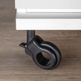 Emuca Lotto di 4 ruote Hole 2 con piastra di montaggio, diametro 60 mm, Acciaio e Tecnoplastica, Verniciato nero 2