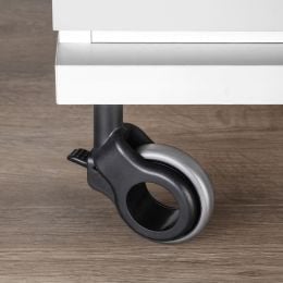 Emuca Lotto di 4 ruote Hole 2 con piastra di montaggio, diametro 60 mm, Acciaio e plastica, Tecnoplastica grigio 2