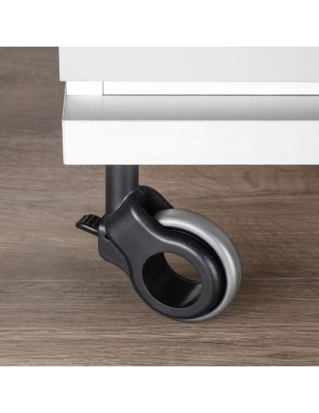 Emuca Lotto di 4 ruote Hole 2 con piastra di montaggio, diametro 60 mm, Acciaio e plastica, Tecnoplastica grigio