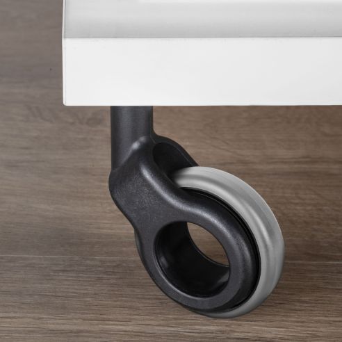 Emuca Lotto di 4 ruote Hole 2 con piastra di montaggio, diametro 60 mm, Acciaio e plastica, Tecnoplastica grigio