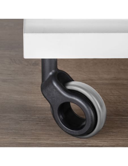 Emuca Lotto di 4 ruote Hole 2 con piastra di montaggio, diametro 60 mm, Acciaio e plastica, Tecnoplastica grigio