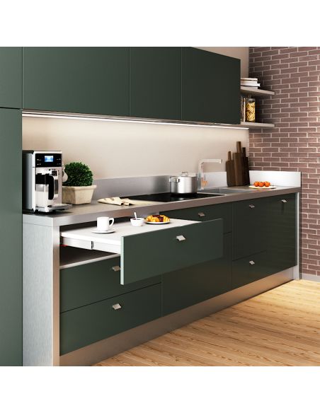 Emuca Guide per tavolo allungabile Shot, Champagne anodizzato, Alluminio