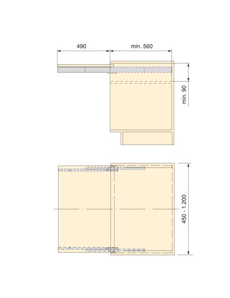 Emuca Guide per tavolo allungabile Shot, Champagne anodizzato, Alluminio