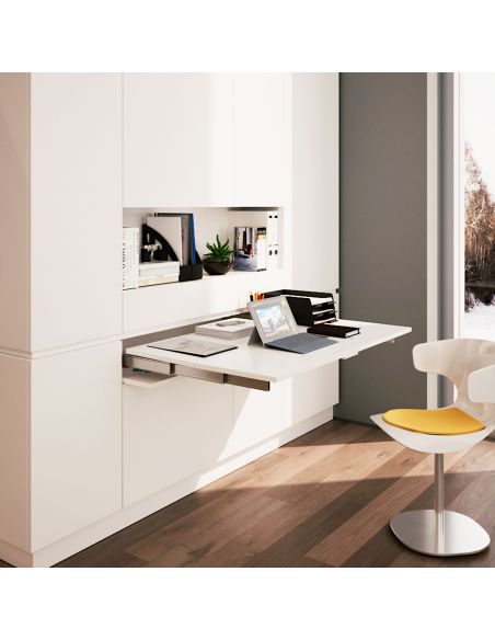 Emuca Guide per tavolo allungabile Lunch +39, Champagne anodizzato, Alluminio