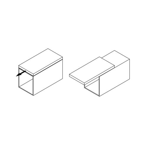 Emuca Guide per tavoli pattini Twice Top, Alluminio, Anodizzato opaco