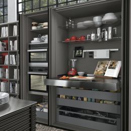 Emuca Guide per tavolo allungabile e sollevabile Oplà Folding+39 M120, Alluminio, Champagne anodizzato 2