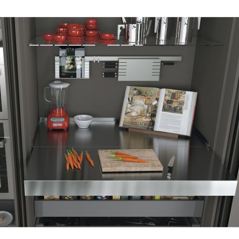 Emuca Guide per tavolo allungabile e sollevabile Oplà Folding+39 M120, Alluminio, Champagne anodizzato