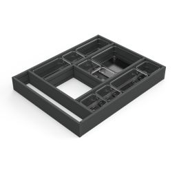 Emuca Organizzatore per cassetti Alumount 450x500, Alluminio, Grigio antracite 2