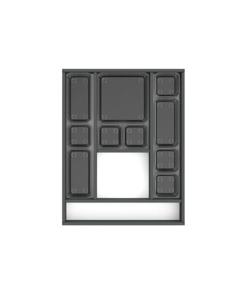 Emuca Organizzatore per cassetti Alumount 450x500, Alluminio, Grigio antracite