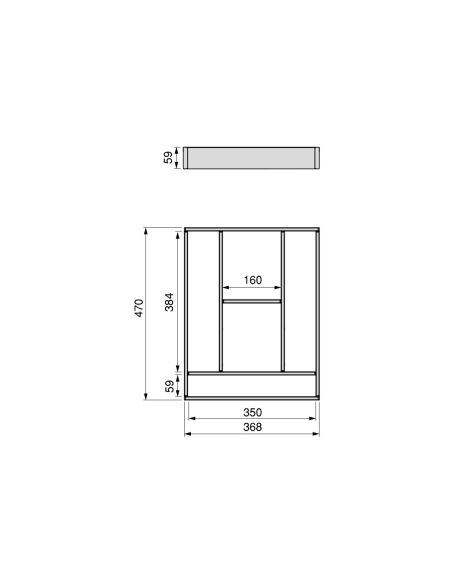Emuca Organizzatore per cassetti Alumount 450x500, Alluminio, Grigio antracite