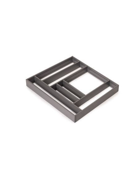 Emuca Organizzatore per cassetti Alumount 600x500, Alluminio, Grigio antracite