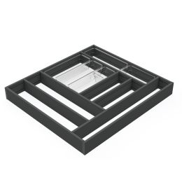 Emuca Organizzatore per cassetti Alumount 600x500, Alluminio, Grigio antracite 2