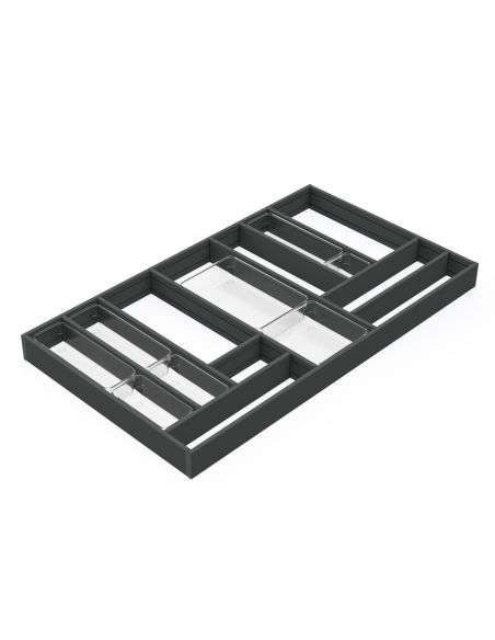 Emuca Organizzatore per cassetti Alumount 900x500, Alluminio, Grigio antracite