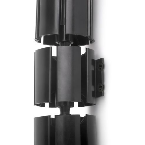 Emuca Colonna passacavi cavi Hexa, in Tecnoplastica, Nera