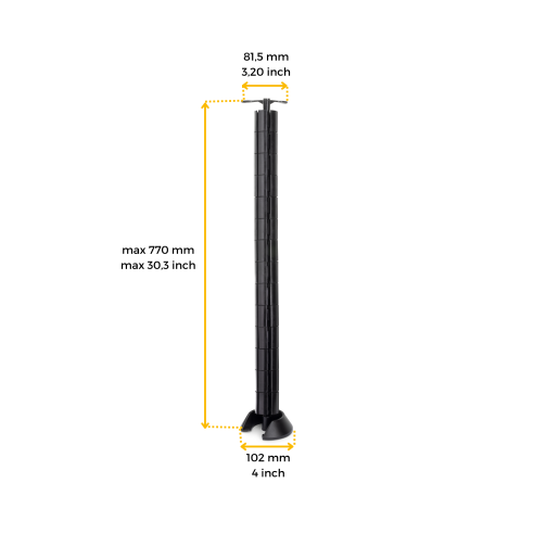 Emuca Colonna passacavi cavi Hexa, in Tecnoplastica, Nera