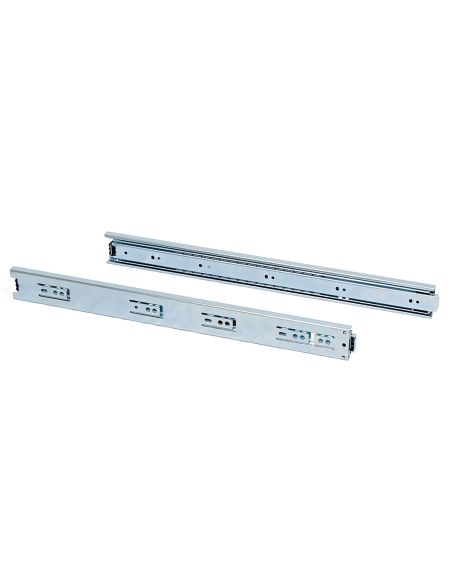 Emuca Lotto di 5 set guide per cassetti, a sfera, altezza 45 mm, profondità 300 mm, estrazione totale, zincate