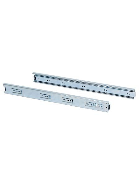 Emuca Lotto di 5 set guide per cassetti, a sfera, altezza 45 mm, profondità 400 mm, estrazione totale, Zincato bianco