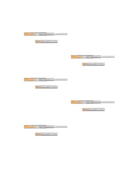 Emuca Kit guide per cassetti, a sfera, 45 x 300 mm, estrazione totale, chiusura soft, Zincato, 5 u.