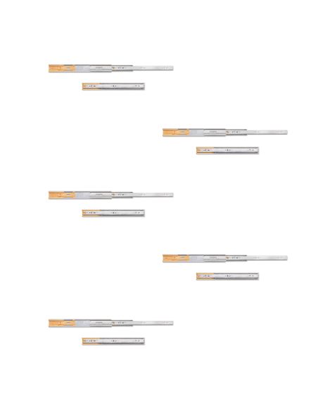 Emuca Kit guide per cassetti, a sfera, 45 x 350 mm, estrazione totale, chiusura soft, Zincato, 5 u.