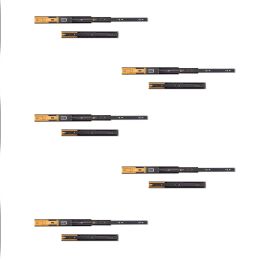Emuca Lotto di 5 set guide per cassetti, a sfera, altezza 45 mm, profondità 350 mm, estrazione totale, chiusura soft, Nera