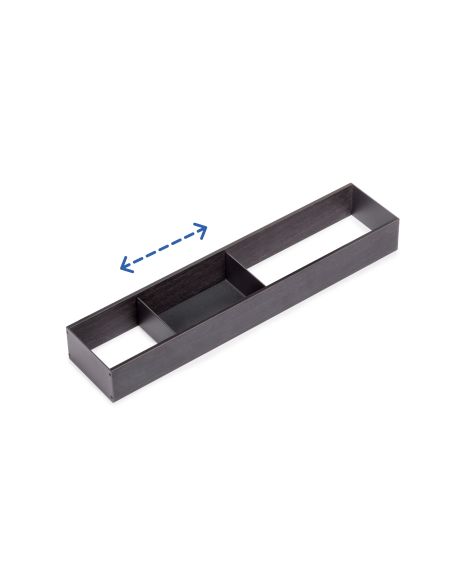Emuca Organizzatore per cassetto Orderbox, 100x470 mm, Acciaio e Legno, Grigio antracite