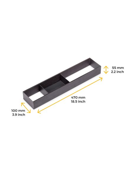 Emuca Organizzatore per cassetto Orderbox, 100x470 mm, Acciaio e Legno, Grigio antracite