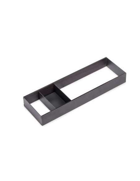 Emuca Organizzatore per cassetto Orderbox, 150x470 mm, Acciaio e Legno, Grigio antracite