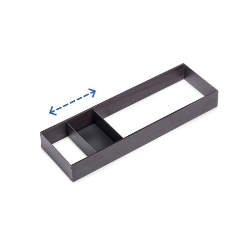 Emuca Organizzatore per cassetto Orderbox, 150x470 mm, Acciaio e Legno, Grigio antracite