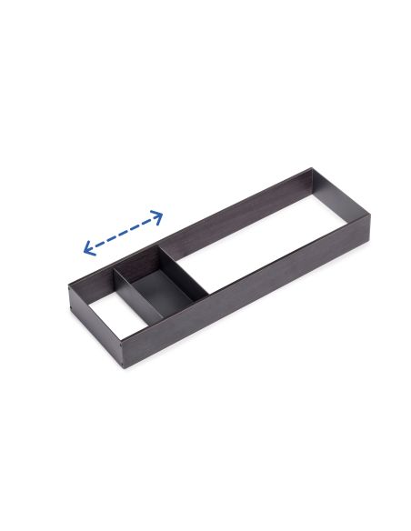 Emuca Organizzatore per cassetto Orderbox, 150x470 mm, Acciaio e Legno, Grigio antracite