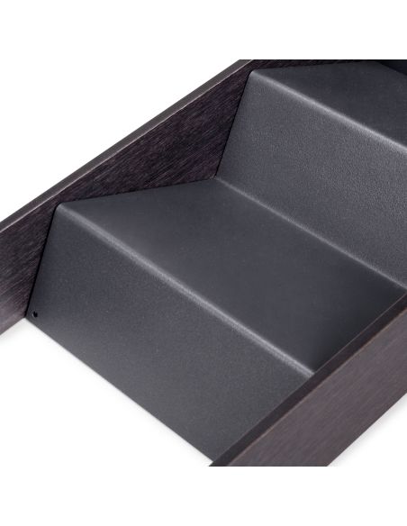 Emuca Organizzatore inclinato per cassetto Orderbox, 150x470 mm, Acciaio e Legno, Grigio antracite