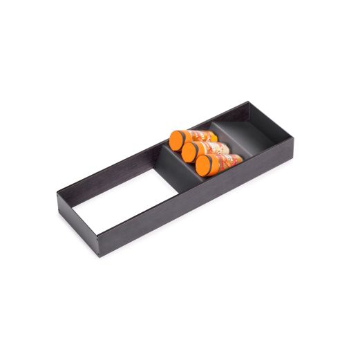Emuca Organizzatore inclinato per cassetto Orderbox, 150x470 mm, Acciaio e Legno, Grigio antracite