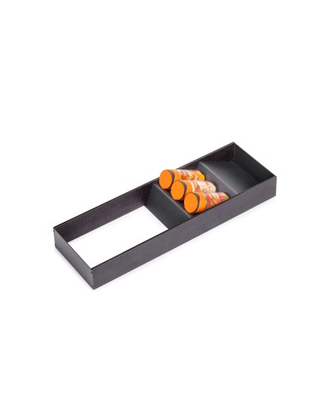 Emuca Organizzatore inclinato per cassetto Orderbox, 150x470 mm, Acciaio e Legno, Grigio antracite