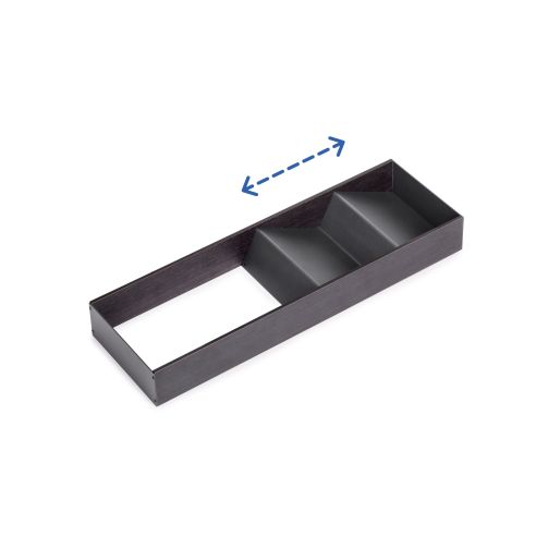 Emuca Organizzatore inclinato per cassetto Orderbox, 150x470 mm, Acciaio e Legno, Grigio antracite