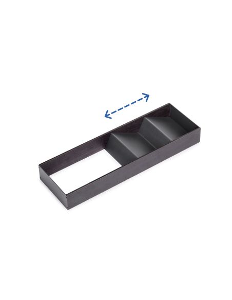 Emuca Organizzatore inclinato per cassetto Orderbox, 150x470 mm, Acciaio e Legno, Grigio antracite